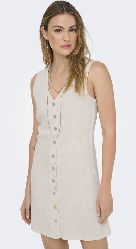 Onlsiesta - Korte Jurk - V-Hals - Mouwloos - Knoopsluiting - Regular Fit