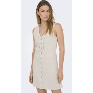 Jurk - V-Hals - Mouwloos - Knoop en Lussluiting - Kort - Viscose