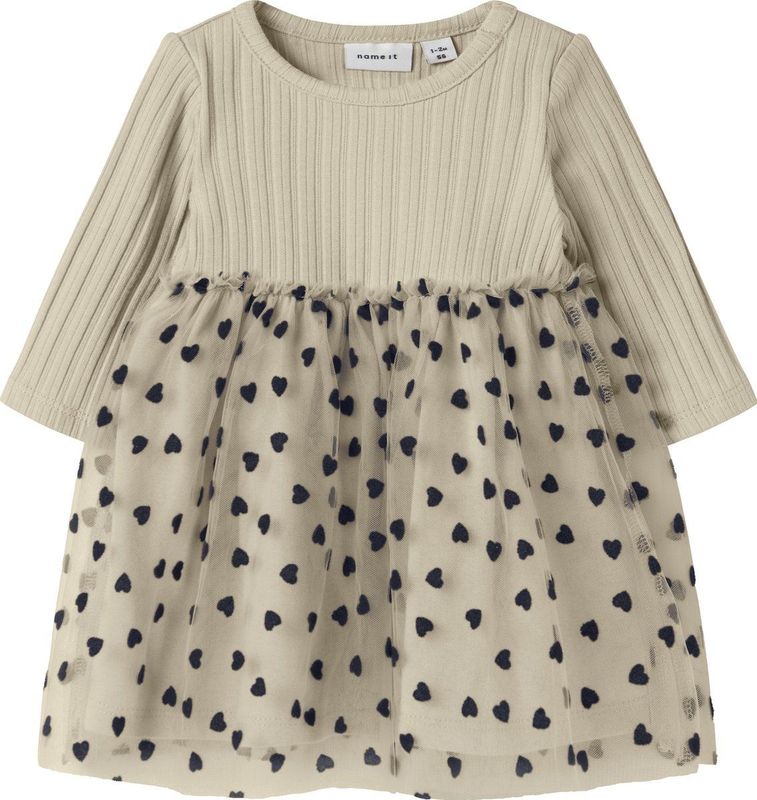 Tule Jurk - Jersey - Lange Mouwen - Regular Fit