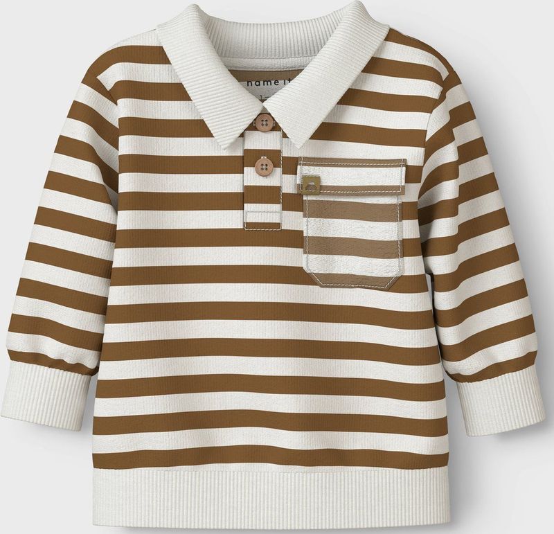 NAME IT - Sweater - Zacht Sweatmateriaal - Met Polokraag - Voor Baby's