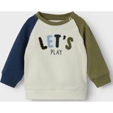 NAME IT - NBMOKTAV - Sweatshirt - Navy - Kaki - Wit - Raglanmouwen