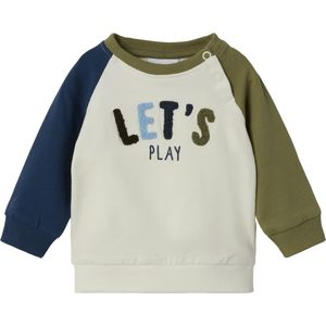 NAME IT - NBMOKTAV - Sweatshirt - Navy - Kaki - Wit - Raglanmouwen