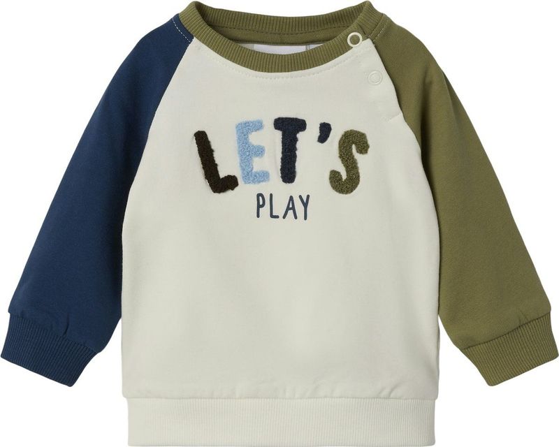 NAME IT - NBMOKTAV - Sweatshirt - Navy - Kaki - Wit - Raglanmouwen