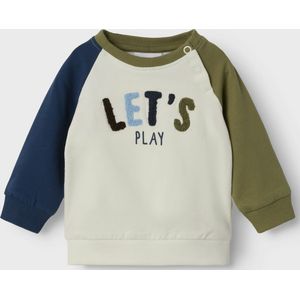 NAME IT - NBMOKTAV - Sweatshirt - Navy - Kaki - Wit - Raglanmouwen
