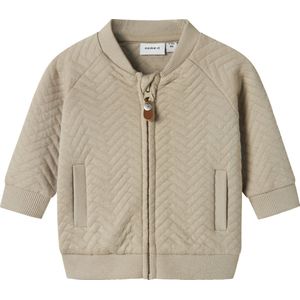 NAME IT BABY - Sweatvest - Beige - Lange Mouw - Ronde Hals