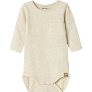 Name It - Note Romper - Peyote Melange - Romper - Lange Mouwen - Drukknoopsluiting