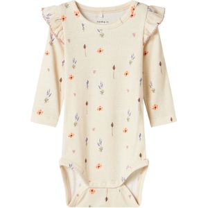 Lange Mouwen Romper - Body - Zacht - Ronde Hals - Drukknoopsluiting - Ruches