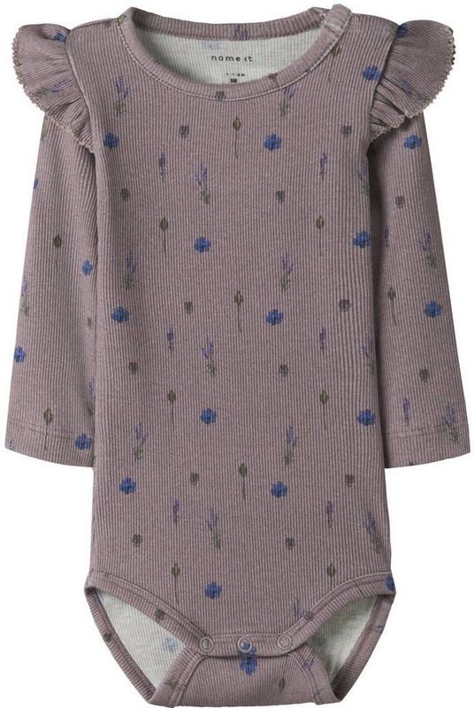 NAME IT BABY - Romper - Paars - Lange Mouwen - Ronde Hals