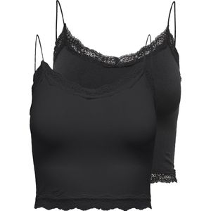 Only - ONLVICKY LACE SEAML - Cropped Top - Zwart - Set van 2