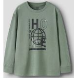 Name It - NKMOBAY LS NREG TOP PB - Shirt met Lange Mouwen - Laurel Wreath - Regular Fit