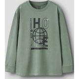 Name It - NKMOBAY LS NREG TOP PB - Shirt met Lange Mouwen - Laurel Wreath - Regular Fit