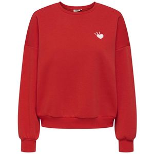 ONLY - ONLTAMMIE O-NECK SWT - Dames Trui - High Risk Red - Sweatshirt