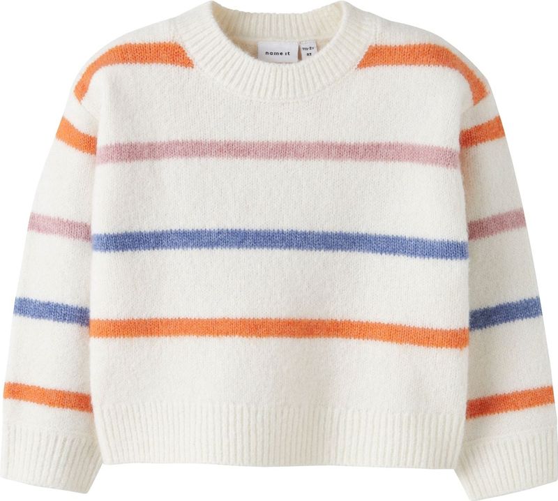 Gebreide Trui - Gestreept - Lange Mouwen - Ronde Hals - Pluizig Gebreid