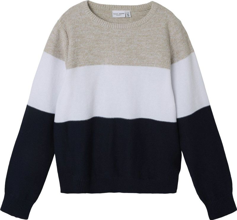 Name It - NKMVOHAN LS KNIT - Trui - Island Fossil - Lange Mouwen - 100% Katoen