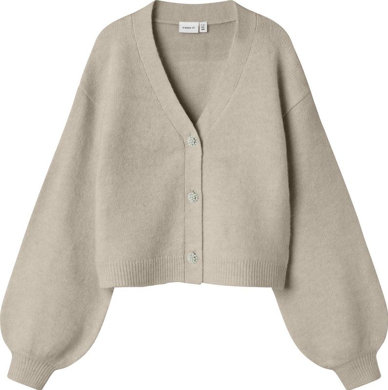 Gebreide Cardigan - Regular Fit - V-hals - Lange Mouwen - Pluizig Gebreid