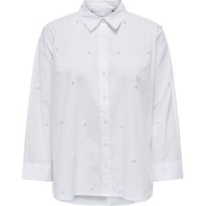 Only - Blouse - Cloud Dancer/Pearl - 100% Katoen - Lange Mouwen