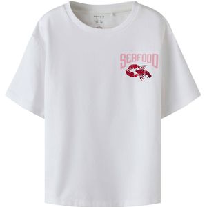 Name It T-Shirt - NkfFannie - Bright White/Zeevruchten - Name It - 9-10 jaar (134-140) - T-Shirts