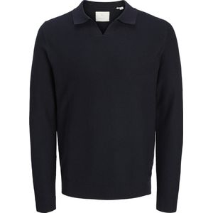 Jack & Jones - Jprblaeaston Knit Split Neck - Trui - Night Sky - 100% Katoen