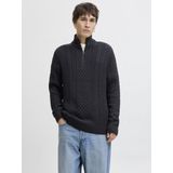 Jack & Jones - Jprblusean Knit Cable Half Zip - Trui - Dark Navy