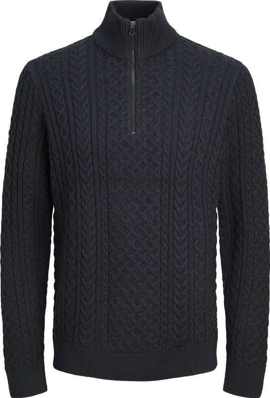 Jack & Jones - Jprblusean Knit Cable Half Zip - Trui - Dark Navy