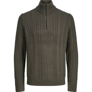 Jack & Jones - Jprblusean Knit Cable Half Zip - Trui - Black Olive
