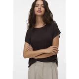 Vero Moda - Vmava Plain Ss Top Ga Jrs Noos - T-shirt - Chocolate Torte - Dames