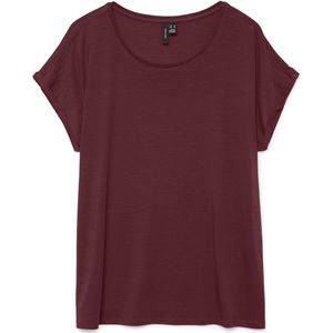 Vero Moda - VMAVA PLAIN SS TOP GAJRS NOOS - Shirt - Tawny Port - Korte Mouwen