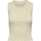 Only - Onlmeg Singlet - Ecru - 90% Viscose 10% Elastaan