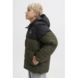 Jack & Jones - Maze Logo Hood Puffer Jas - Donkergroen - Junior