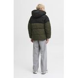 Jack & Jones - Maze Logo Hood Puffer Jas - Donkergroen - Junior