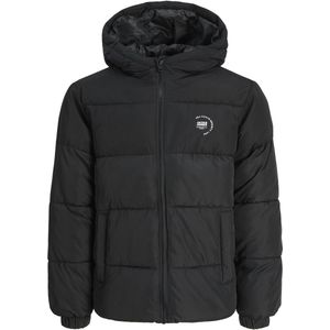 Jack & Jones - Maze Logo Hood Puffer - Jas - Zwart - Junior