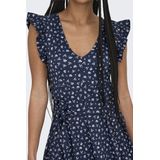 Onlhillary - Midi-jurk - V-Hals - Korte Mouwen - Regular Fit