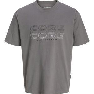 Jack & Jones - JCOFUSION - Shirt - Donkergrijs - Ronde Hals - Kwartmouw