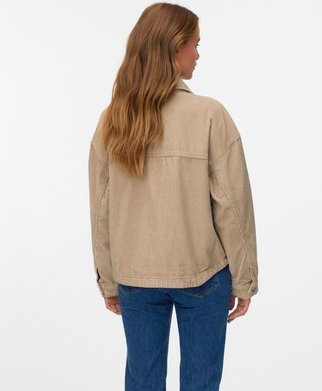 VERO MODA - VMJAMIE LS CORDUROY SHACKET MIX NOOS - Gewatteerde Jas - Silver Mink