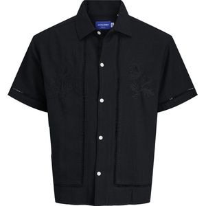JACK & JONES - Overhemd - Zwart - Comfort Fit - Halve Mouw - Bloemenprint