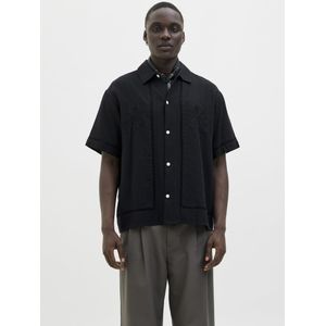 JACK & JONES - Overhemd - Zwart - Comfort Fit - Halve Mouw