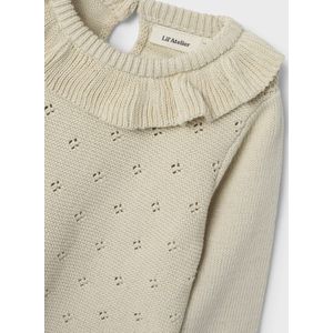 Gebreide Trui - Regular Fit - Lange Mouwen - Ronde Hals - Met Ruches en Golvend Detail