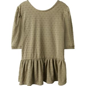 T-shirt - Regular Fit - Jacquard - Korte Mouwen - Peplum Detail