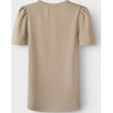 T-shirt - Slim Fit - Ribgebreid - Korte Mouwen - Verticaal Gestreept