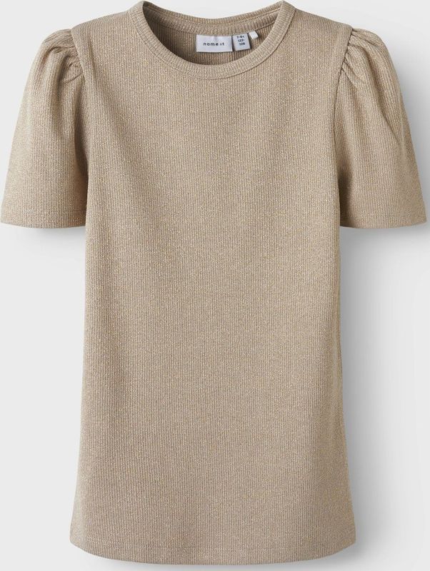 T-shirt - Slim Fit - Ribgebreid - Korte Mouwen - Verticaal Gestreept