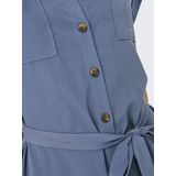 Blousejurk - Midi - Overhemdkraag - Korte Mouwen - Regular Fit