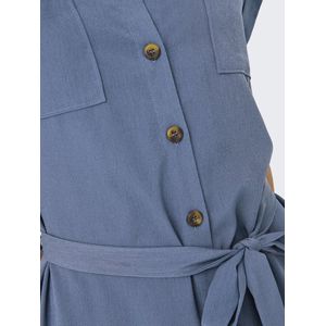 Blousejurk - Midi - Overhemdkraag - Korte Mouwen - Regular Fit