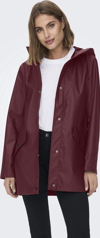 Onlelisa - Tussenjas - Regenjas - Met Capuchon - Voorzakken met Knoopsluiting