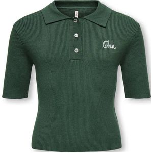 KIDS ONLY - Polo - Donkergroen - Rib Gebreid
