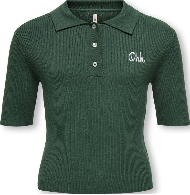 KIDS ONLY - Polo - Donkergroen - Rib Gebreid
