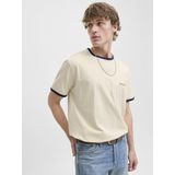 JACK & JONES - Shirt - Navy - Lichtbruin - Wolwit