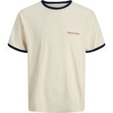 JACK & JONES - Shirt - Navy - Lichtbruin - Wolwit