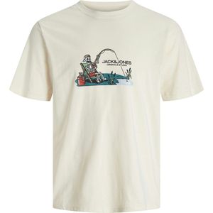 JACK & JONES - Shirt - Donkergroen - Ronde Hals - Kwartmouw