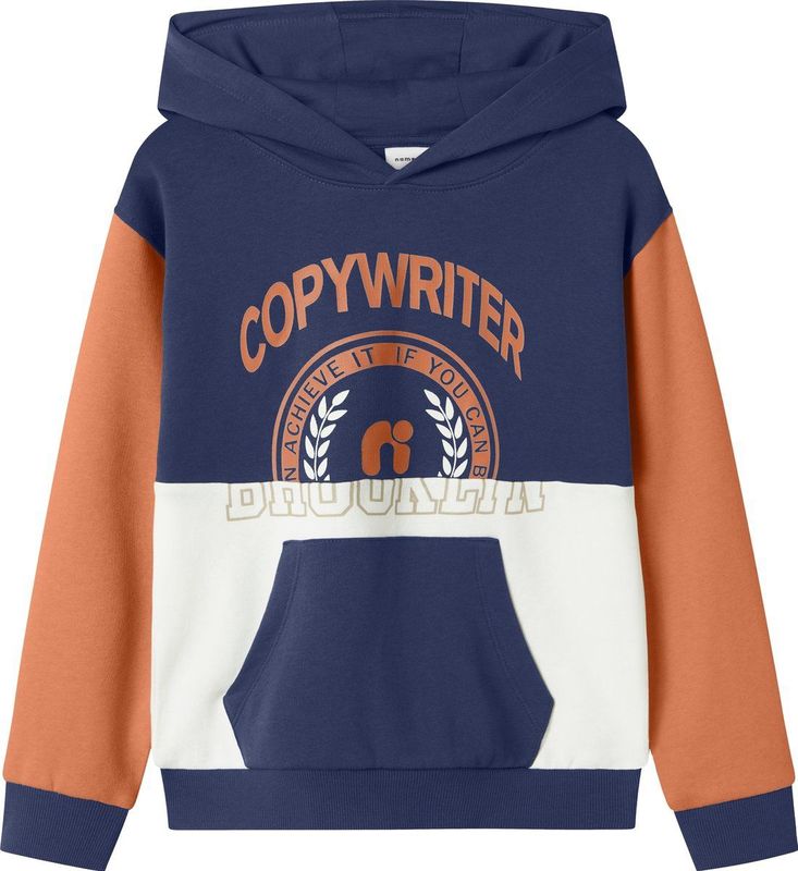 NAME IT - NKMNOLA - Sweatshirt - Beige - Nachtblauw - Kreeft - Wit