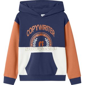 NAME IT - NKMNOLA - Sweatshirt - Beige - Nachtblauw - Kreeft - Wit